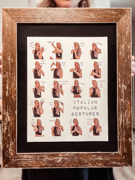 Italian Popular Gestures Poster